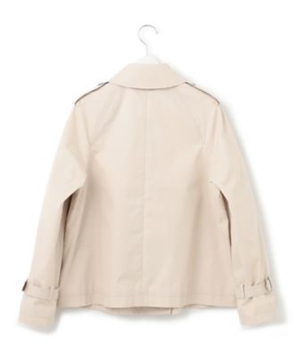 23区　コットンポリエステルギャバジン ショート トレンチ コート 送料無料】コットンポリエステルギャバジン ショート トレンチ