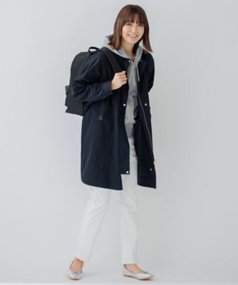 ISETAN Clothing ノーカラーコート ネイビー-