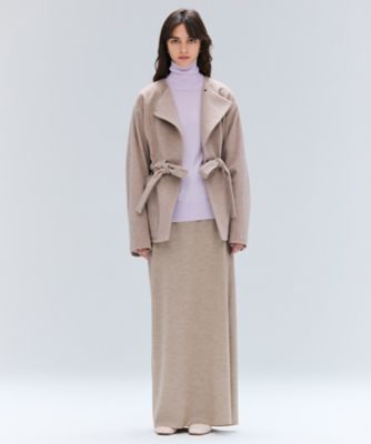 SEE BY CHLOE ノーカラーショートコート ベージュ フリンジ加工 SEE BY CHLOE ノーカラーショートコート ベージュ フリンジ加工