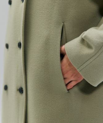 でか　COACH ステンカラーコート カーキ カシミヤロングステンカラーコート（ステンカラーコート