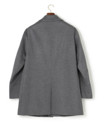 【美品】J.PRESSグレー ウールカシミヤチェスターコート L．グレー カシミヤ混 ウールビーバー生地 チェスターコート