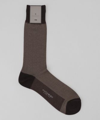 五大陸 (Men)/ゴタイリク 蒸れにくい/高耐久【日本製/ビジカジ兼用/定番】オリジナル コーデュラ混 ソックス_ヘリンボーン柄(GN1AGW0003) 835_コゲチャ 靴下【三越伊勢丹/公式】