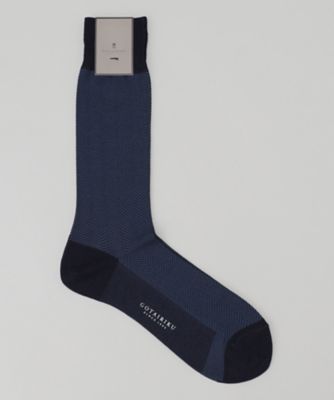 五大陸 (Men)/ゴタイリク 蒸れにくい/高耐久【日本製/ビジカジ兼用/定番】オリジナル コーデュラ混 ソックス_ヘリンボーン柄(GN1AGW0003) 875_ネービーブルー 靴下【三越伊勢丹/公式】