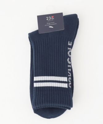 MEN】ロゴライン 18センチ丈ソックス