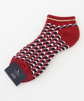 23区GOLF/ニジュウサンクゴルフ フラッグアンクルソックス(GN1RGW0304) 510_アカ スポーツウェア【三越伊勢丹/公式】