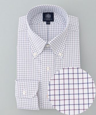 【ＰＲＥＭＩＵＭ　ＰＬＥＡＴＳ　／　形態安定】スーピマコットンタッタソールチェック　シャツ／Ｂ．Ｄ．（ＨＤＯＶＣＷ０２０３）