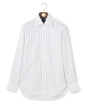 【ＷＥＢ・一部店舗限定】【ＰＲＥＭＩＵＭ　ＰＬＥＡＴＳ　／　形態安定】スーピマコットンホールドストライプ　シャツ　／　ワイドカラー（ＨＤＯＶ