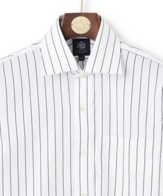 【ＷＥＢ・一部店舗限定】【ＰＲＥＭＩＵＭ　ＰＬＥＡＴＳ　／　形態安定】スーピマコットンホールドストライプ　シャツ　／　ワイドカラー（ＨＤＯＶ