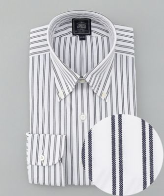 【ＰＲＥＭＩＵＭ　ＰＬＥＡＴＳ　／　形態安定】ダブルストライプ　シャツ　／　Ｂ．Ｄ．（ＨＤＯＶＮＡ０２０１）