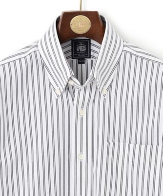 【ＰＲＥＭＩＵＭ　ＰＬＥＡＴＳ　／　形態安定】ダブルストライプ　シャツ　／　Ｂ．Ｄ．（ＨＤＯＶＮＡ０２０１）