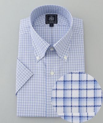 ＜J.PRESS (Men)＞【ＥＸＴＲＡ　ＣＯＭＦＯＲＴ　／　形態安定・ストレッチ・抗菌防臭・速乾】ピンオックス　ファンシーチェック　半袖シャツ／Ｂ．Ｄ．（ＨＤＯＶＳＭ