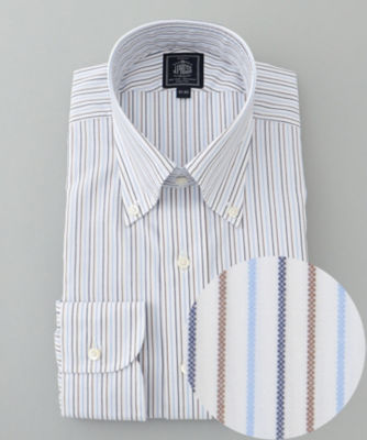 ＜J.PRESS (Men)＞【ＰＲＥＭＩＵＭ　ＰＬＥＡＴＳ　／　形態安定】ピンオックスカラードストライプシャツ　／　Ｂ．Ｄ．（ＨＤＯＶＳＳ０２０４）