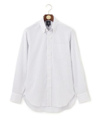 【ＰＲＥＭＩＵＭ　ＰＬＥＡＴＳ　／　形態安定】ピンオックスカラードストライプシャツ　／　Ｂ．Ｄ．（ＨＤＯＶＳＳ０２０４）