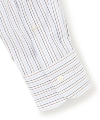 【ＰＲＥＭＩＵＭ　ＰＬＥＡＴＳ　／　形態安定】ピンオックスカラードストライプシャツ　／　Ｂ．Ｄ．（ＨＤＯＶＳＳ０２０４）
