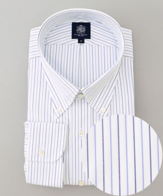 ＜J.PRESS (Men)＞【ＫＩＮＧ　ＳＩＺＥ】【ＰＲＥＭＩＵＭ　ＰＬＥＡＴＳ　／　形態安定】スーピマコットンオルタネートストライプ　　シャツ／Ｂ．Ｄ．（ＨＤＯＸＣＷ