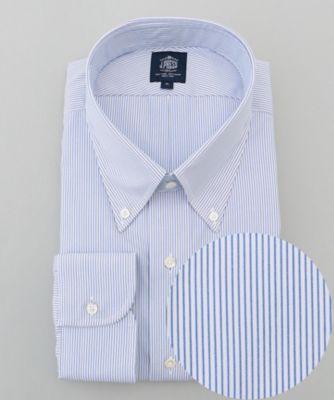 ＜J.PRESS (Men)＞【ＫＩＮＧ　ＳＩＺＥ】【ＰＲＥＭＩＵＭ　ＰＬＥＡＴＳ　／　形態安定】マイクロストライプ　ドレスシャツ　／　Ｂ．Ｄ．（ＨＤＯＸＧＭ００６１）