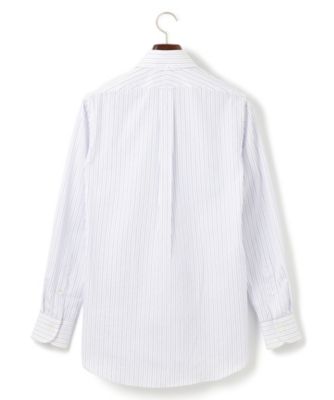 【ＫＩＮＧ　ＳＩＺＥ】【ＰＲＥＭＩＵＭ　ＰＬＥＡＴＳ　／　形態安定】スーピマコットンパナマストライプ　ドレスシャツ　／　Ｂ．Ｄ．（ＨＤＯＸＧ