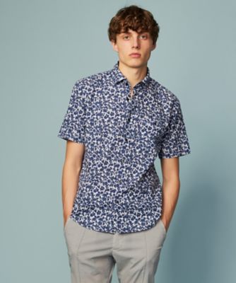JOSEPH ABBOUD (Men) /ジョセフ アブード 【キングサイズ・清涼感】テクスチャライズドライ　フラワーエアリノ　半袖シャツ（ＨＨＪＫＣＭ０４０２）
