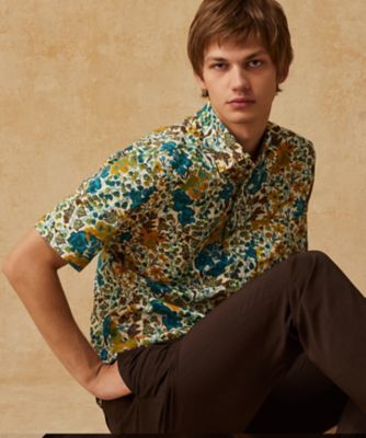 JOSEPH ABBOUD (Men) /ジョセフ アブード 【キングサイズ・リバティ】シェラトンジャージープリント 半袖シャツ(HHJKGA0002)