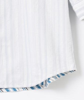 【キングサイズ・１枚で２通りの着こなし】オーガニックコットンリバーシブル　七分袖シャツ（ＨＨＪＫＳＭ０４０９）