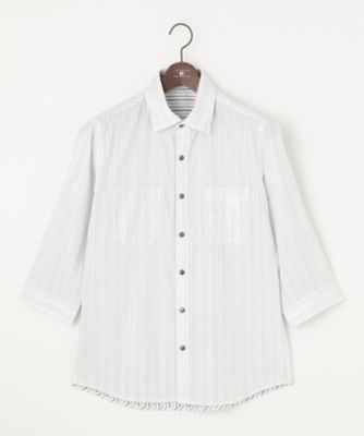 JOSEPH ABBOUD (Men) /ジョセフ アブード 【２ＷＡＹ／オーガニックコットン使用】ライトリバーシブルストライプシャツ（ＨＨＪＬＧＭ０４０９）