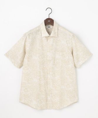 JOSEPH ABBOUD (Men) /ジョセフ アブード 【清涼・ＪＡＰＡＮファブリック】ビッグリーフサッカープリント　半袖シャツ（ＨＨＪＬＬＡ０５０１）