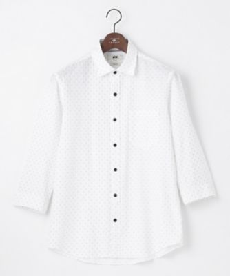 JOSEPH ABBOUD (Men) /ジョセフ アブード 【UVカット】オーガニックコットンプリッセ 七分袖シャツ(HHJLSM0408)