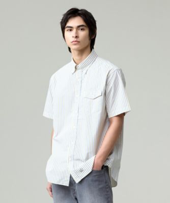 J.PRESS (Men)/ジェイ・プレス 風が通るシアサッカーの清涼感【吸水速乾/高通気性】サッカーストライプ シャツ/B.D.(HHOVGA0414) 140_キイロ トップス【三越伊勢丹/公式】