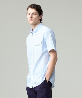 【SALE】J.PRESS (Men)/ジェイ・プレス 真夏を乗り切る爽快感と機能性【吸水速乾/接触冷感/高通気性/ウォッシャブル】サッカー シャツ/B.D.(HHOVGM0422 073_サックス トップス【三越伊勢丹/公式】