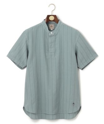 HYBRID LINEN】ドビーストライプ バンドカラーラガー