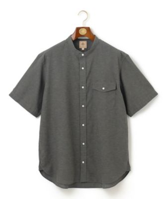 ＜J.PRESS (Men)＞【ＫＩＮＧ　ＳＩＺＥ】【ＨＹＢＲＩＤ　ＬＩＮＥＮ】　バンドカラーシャツ（ＨＨＯＸＣＭ０４１２）