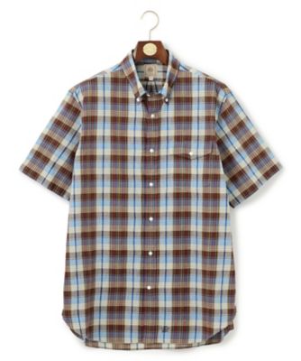 ＜J.PRESS (Men)＞【ＫＩＮＧ　ＳＩＺＥ】インディアンマドラスチェック　シャツ　／　Ｂ．Ｄ．（ＨＨＯＸＣＭ０４１８）