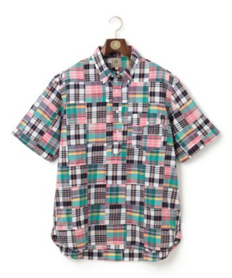 ＜J.PRESS (Men)＞【ＫＩＮＧ　ＳＩＺＥ】パッチワーク　プルオーバーシャツ（ＨＨＯＸＣＭ０４１９）