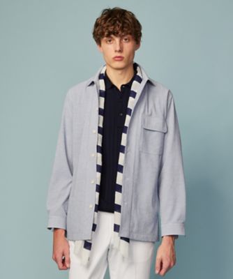 ＜JOSEPH ABBOUD (Men) ＞【清涼・軽量・夏の軽羽織】クールサッカー　ライトシャツ　アウター（ＨＪＪＬＣＭ０４０８）