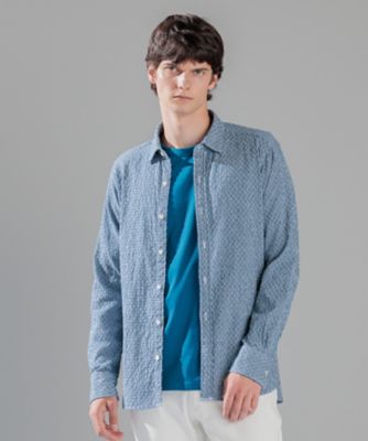 トライジャガード ストライプ ストレッチ レギュラーカラー