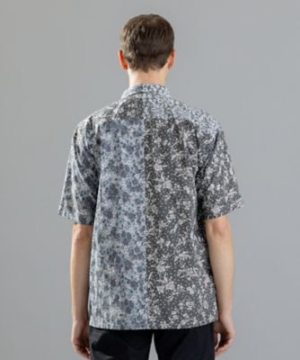 未使用品 ジョゼフオム クレイジーリバティ 半袖シャツ ペイズリー 46 ブルー 未使用品 ジョゼフオム クレイジーリバティ 半袖シャツ