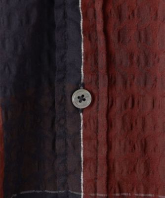 オーバーチェックジャガードストレッチ　レギュラーカラーシャツ（ＨＳＪＨＣＷ０３０１）