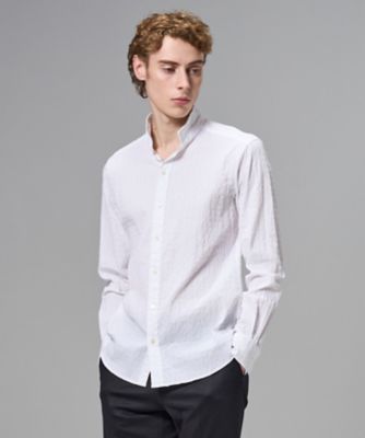 新柄【オリジナル素材】ラティスジャカードストレッチ ウィングカラー