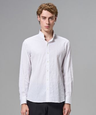 新柄【オリジナル素材】ラティスジャカードストレッチ ウィングカラー