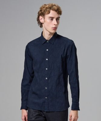 アブストラクトジャカードストレッチ レギュラーカラーシャツ