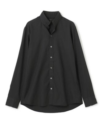 未使用 日本製 ISETAN MEN'S ギンガム 黒白 スタンドカラーシャツ