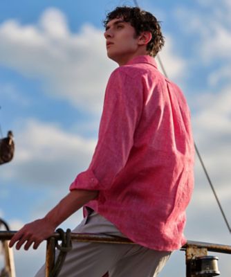 キングサイズ・麻100％・軽い・涼しい】モイスチャーリネン シャツ