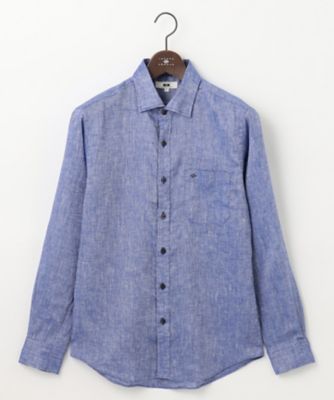 極美品 ASPESI アスペジ 麻100% リネンシャツ 長袖 ブルー 42 麻100％・軽い・涼しい】モイスチャーリネン シャツ / JOSEPH