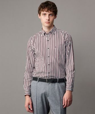 ＜JOSEPH ABBOUD (Men) ＞【キングサイズ・オーガニックコットン・柔らかな肌触り】カラーストライプ　シャツ（ＨＳＪＫＣＷ０１０６）