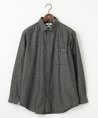 ＜JOSEPH ABBOUD (Men) ＞【キングサイズ・オーガニックコットン】ダンガリープリント　シャツ（ＨＳＪＫＮＡ０２０３）