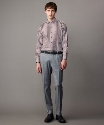 オーラリー　半袖シャツ　ストライプ　25SS BRITISH KHAKI】長袖ストライプシャツ（シャツ/ブラウス