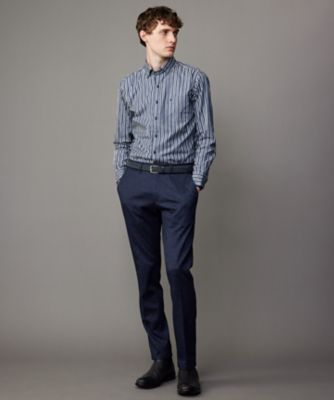 オーラリー　半袖シャツ　ストライプ　25SS BRITISH KHAKI】長袖ストライプシャツ（シャツ/ブラウス