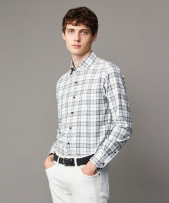 柔らか／暖かい】ファインブラッシュド ネル チェック シャツ