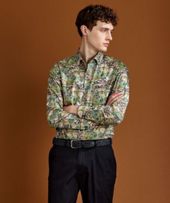 【美品】JOSEPH ABBOUD スプリングコート　総柄　ロゴボタン　L セール】 【キングサイズ・撥水・ストレッチ】インタレース