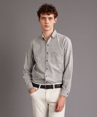 JOSEPH ABBOUD (Men) /ジョセフ アブード 【柔らかな肌触り/暖かい】 ラフィーコットンフランネルシャツ(HSJLSW0304)